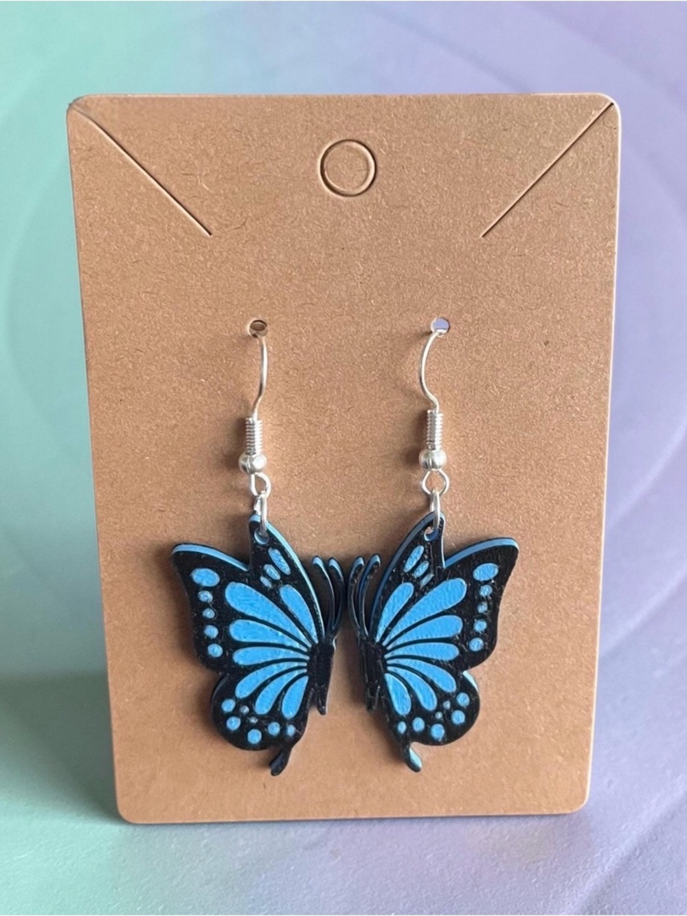 Blue Butterfly Dangle Earrings